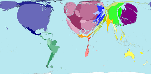 Map from worldmapper.org shows public health spending to population